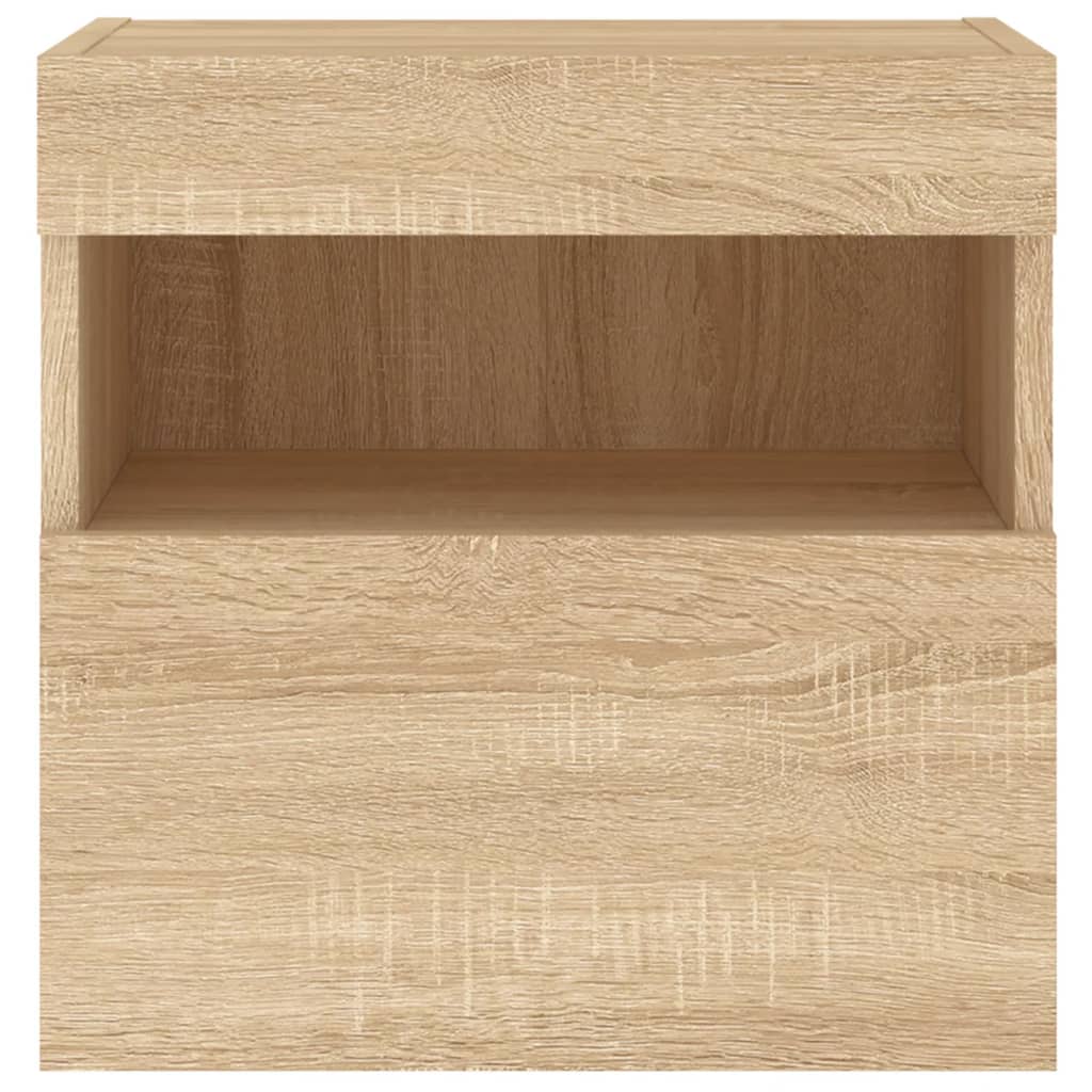 Nástěnné Tv Skříňky S Led Osvětlením 2 Ks Dub Sonoma 40X30X40Cm