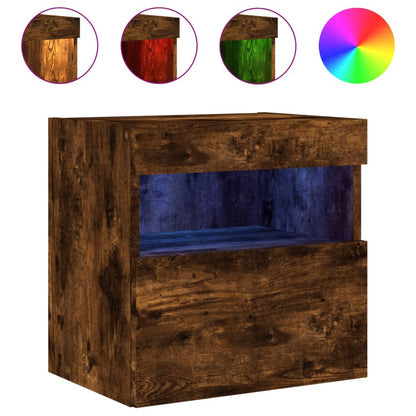 Nástěnná Tv Skříňka S Led Osvětlením Kouřový Dub 40X30X40 Cm