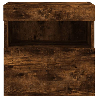 Nástěnná Tv Skříňka S Led Osvětlením Kouřový Dub 40X30X40 Cm