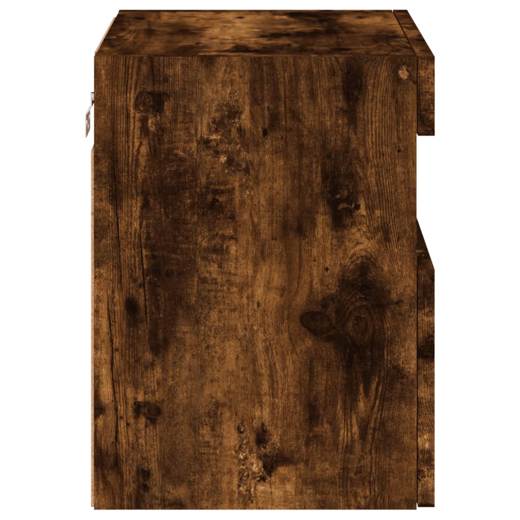 Nástěnná Tv Skříňka S Led Osvětlením Kouřový Dub 40X30X40 Cm