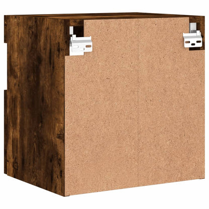 Nástěnná Tv Skříňka S Led Osvětlením Kouřový Dub 40X30X40 Cm