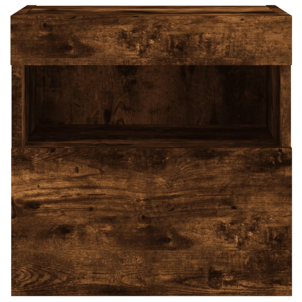 Nástěnné Tv Skříňky S Led 2 Ks Kouřový Dub 40 X 30 X 40 Cm