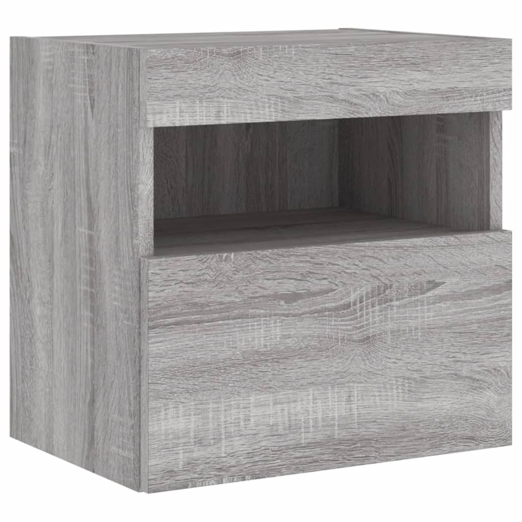 Nástěnná Tv Skříňka S Led Osvětlením Šedá Sonoma 40X30X40 Cm