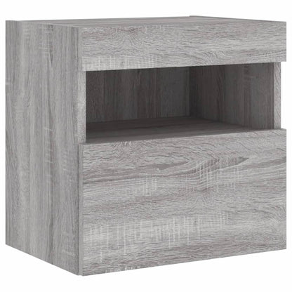 Nástěnná Tv Skříňka S Led Osvětlením Šedá Sonoma 40X30X40 Cm