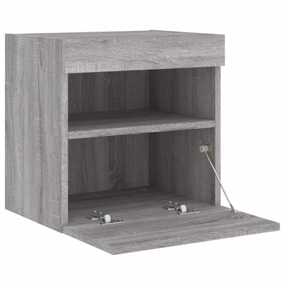 Nástěnná Tv Skříňka S Led Osvětlením Šedá Sonoma 40X30X40 Cm