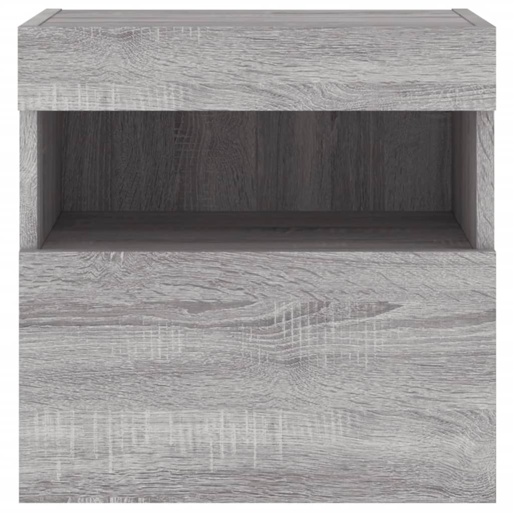 Nástěnná Tv Skříňka S Led Osvětlením Šedá Sonoma 40X30X40 Cm