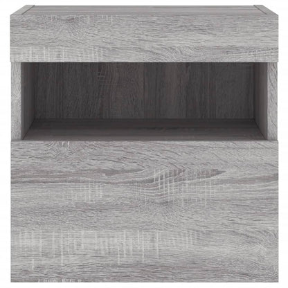 Nástěnná Tv Skříňka S Led Osvětlením Šedá Sonoma 40X30X40 Cm