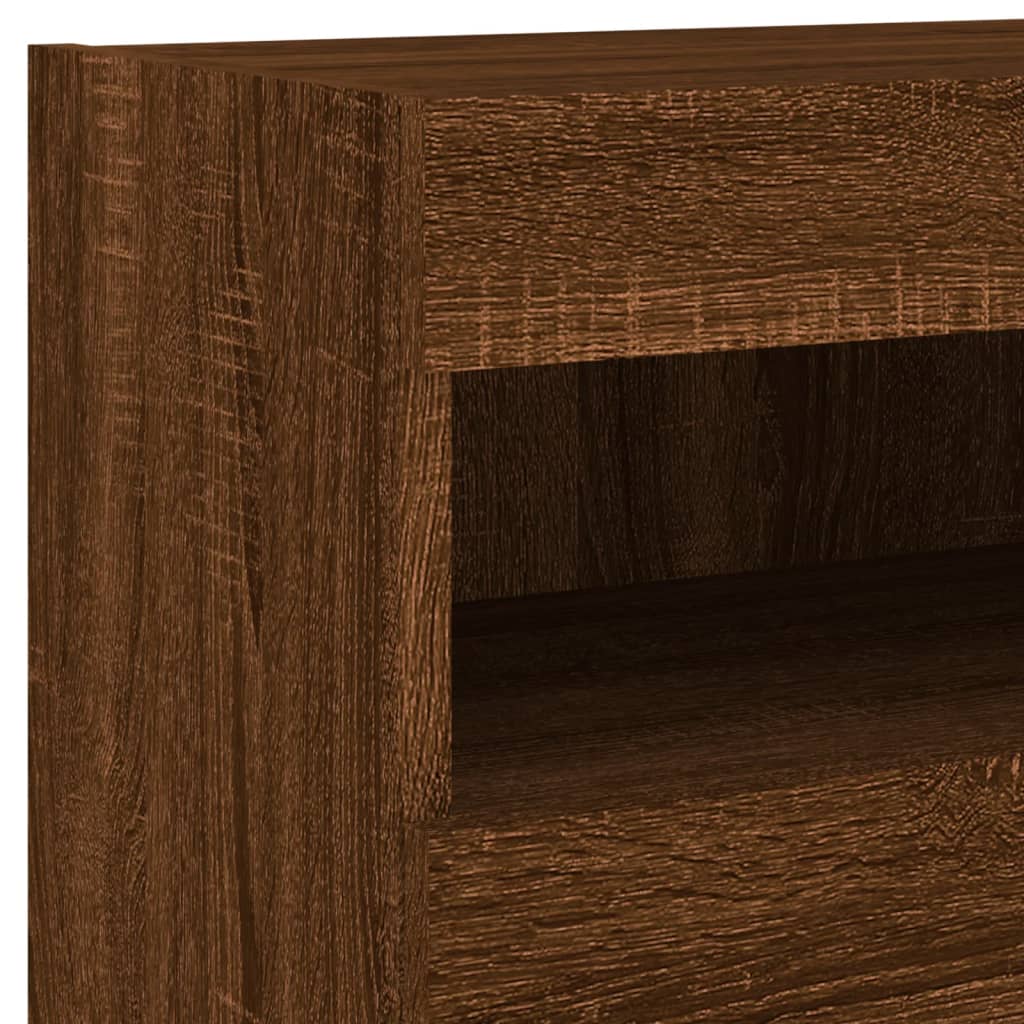 Nástěnná Tv Skříňka S Led Osvětlením Hnědý Dub 40 X 30 X 40 Cm