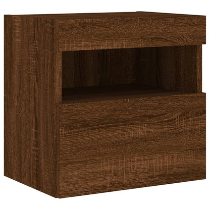 Nástěnná Tv Skříňka S Led Osvětlením Hnědý Dub 40 X 30 X 40 Cm