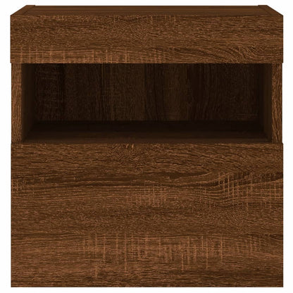 Nástěnná Tv Skříňka S Led Osvětlením Hnědý Dub 40 X 30 X 40 Cm