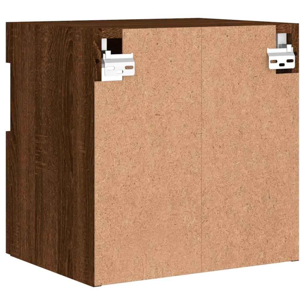 Nástěnná Tv Skříňka S Led Osvětlením Hnědý Dub 40 X 30 X 40 Cm