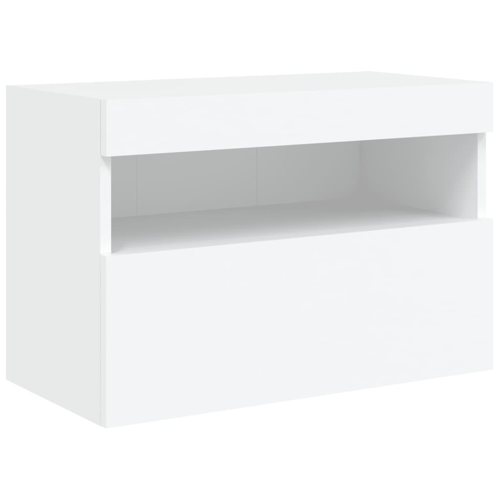 Nástěnná Tv Skříňka S Led Osvětlením Bílá 60 X 30 X 40 Cm