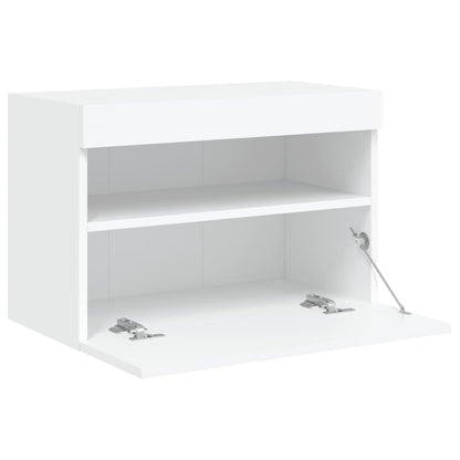 Nástěnná Tv Skříňka S Led Osvětlením Bílá 60 X 30 X 40 Cm