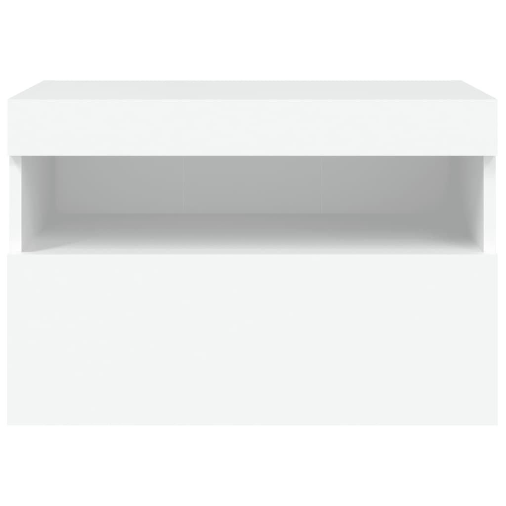 Nástěnná Tv Skříňka S Led Osvětlením Bílá 60 X 30 X 40 Cm