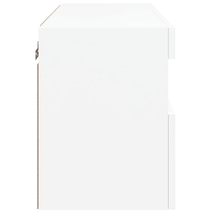 Nástěnná Tv Skříňka S Led Osvětlením Bílá 60 X 30 X 40 Cm
