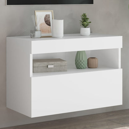 Nástěnná Tv Skříňka S Led Osvětlením Bílá 60 X 30 X 40 Cm