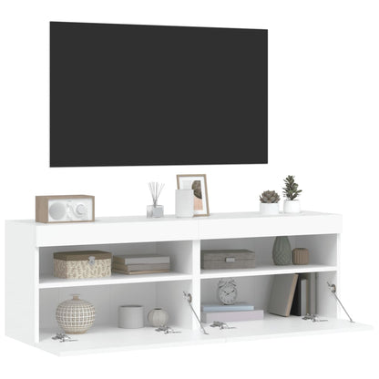 Nástěnné Tv Skříňky S Led Osvětlením 2 Ks Bílé 60 X 30 X 40 Cm