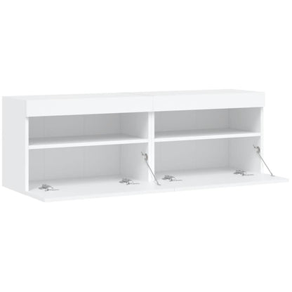 Nástěnné Tv Skříňky S Led Osvětlením 2 Ks Bílé 60 X 30 X 40 Cm