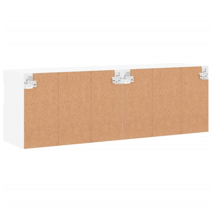 Nástěnné Tv Skříňky S Led Osvětlením 2 Ks Bílé 60 X 30 X 40 Cm