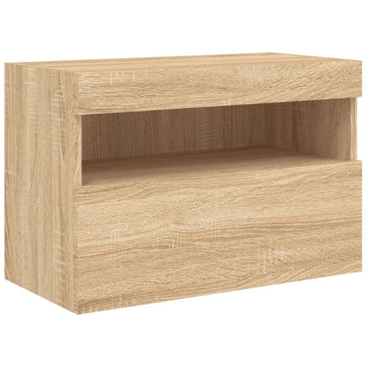 Nástěnná Tv Skříňka S Led Osvětlením Dub Sonoma 60 X 30 X 40 Cm