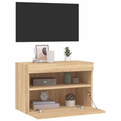 Nástěnná Tv Skříňka S Led Osvětlením Dub Sonoma 60 X 30 X 40 Cm