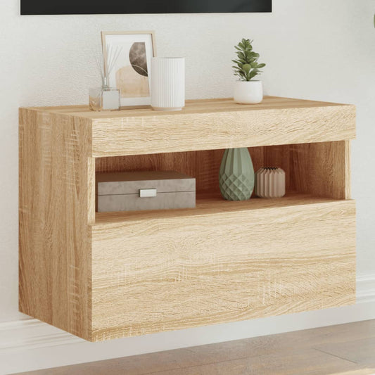 Nástěnná Tv Skříňka S Led Osvětlením Dub Sonoma 60 X 30 X 40 Cm
