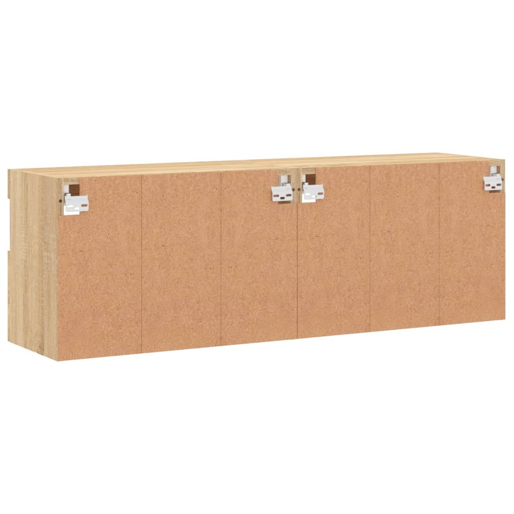 Nástěnné Tv Skříňky S Led Osvětlením 2 Ks Dub Sonoma 60X30X40Cm