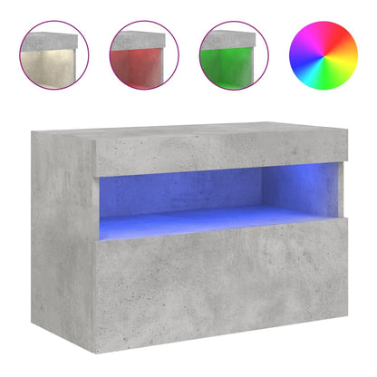 Nástěnná Tv Skříňka S Led Osvětlením Betonově Šedá 60X30X40 Cm