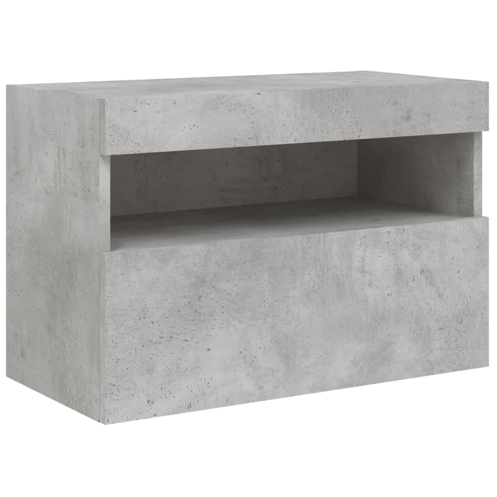 Nástěnná Tv Skříňka S Led Osvětlením Betonově Šedá 60X30X40 Cm