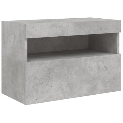 Nástěnná Tv Skříňka S Led Osvětlením Betonově Šedá 60X30X40 Cm