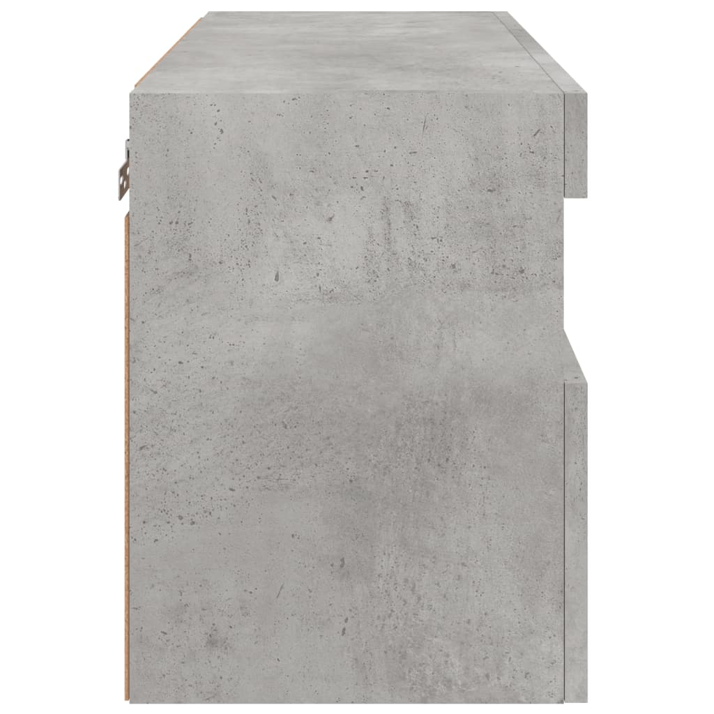 Nástěnná Tv Skříňka S Led Osvětlením Betonově Šedá 60X30X40 Cm