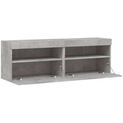 Nástěnné Tv Skříňky S Led 2 Ks Betonově Šedé 60 X 30 X 40 Cm
