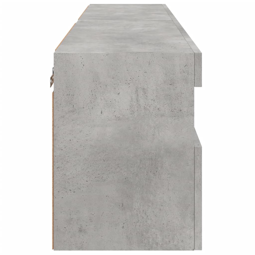 Nástěnné Tv Skříňky S Led 2 Ks Betonově Šedé 60 X 30 X 40 Cm