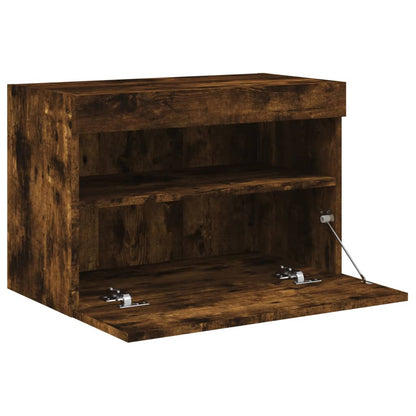 Nástěnná Tv Skříňka S Led Osvětlením Kouřový Dub 60X30X40 Cm