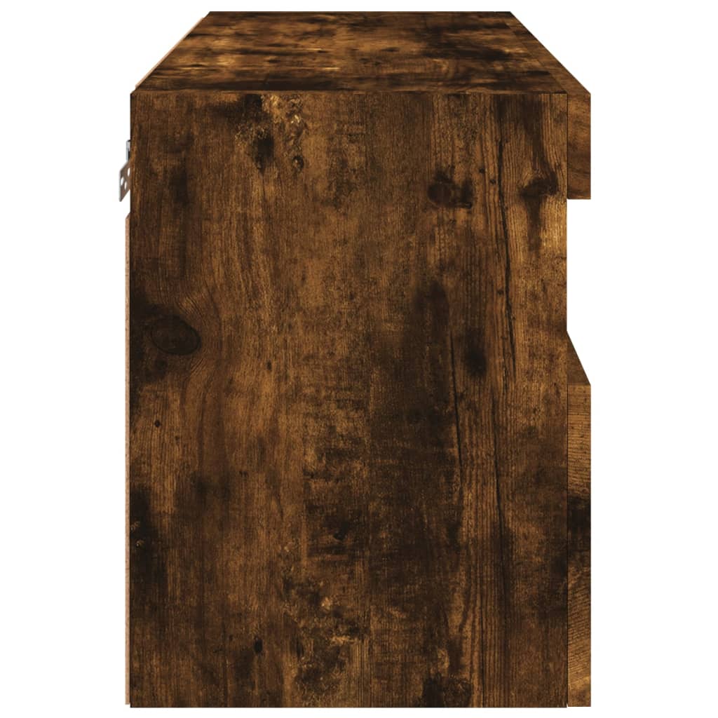 Nástěnná Tv Skříňka S Led Osvětlením Kouřový Dub 60X30X40 Cm
