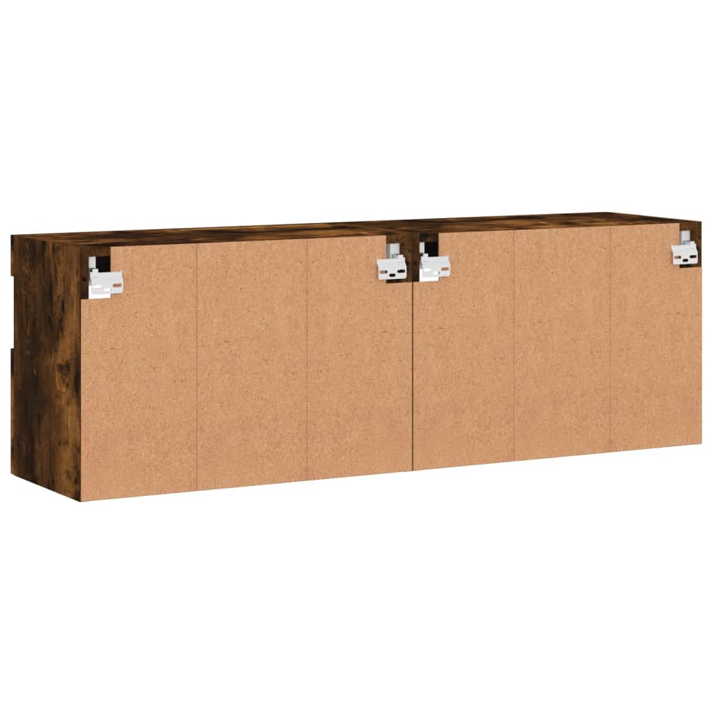Nástěnné Tv Skříňky S Led 2 Ks Kouřový Dub 60 X 30 X 40 Cm