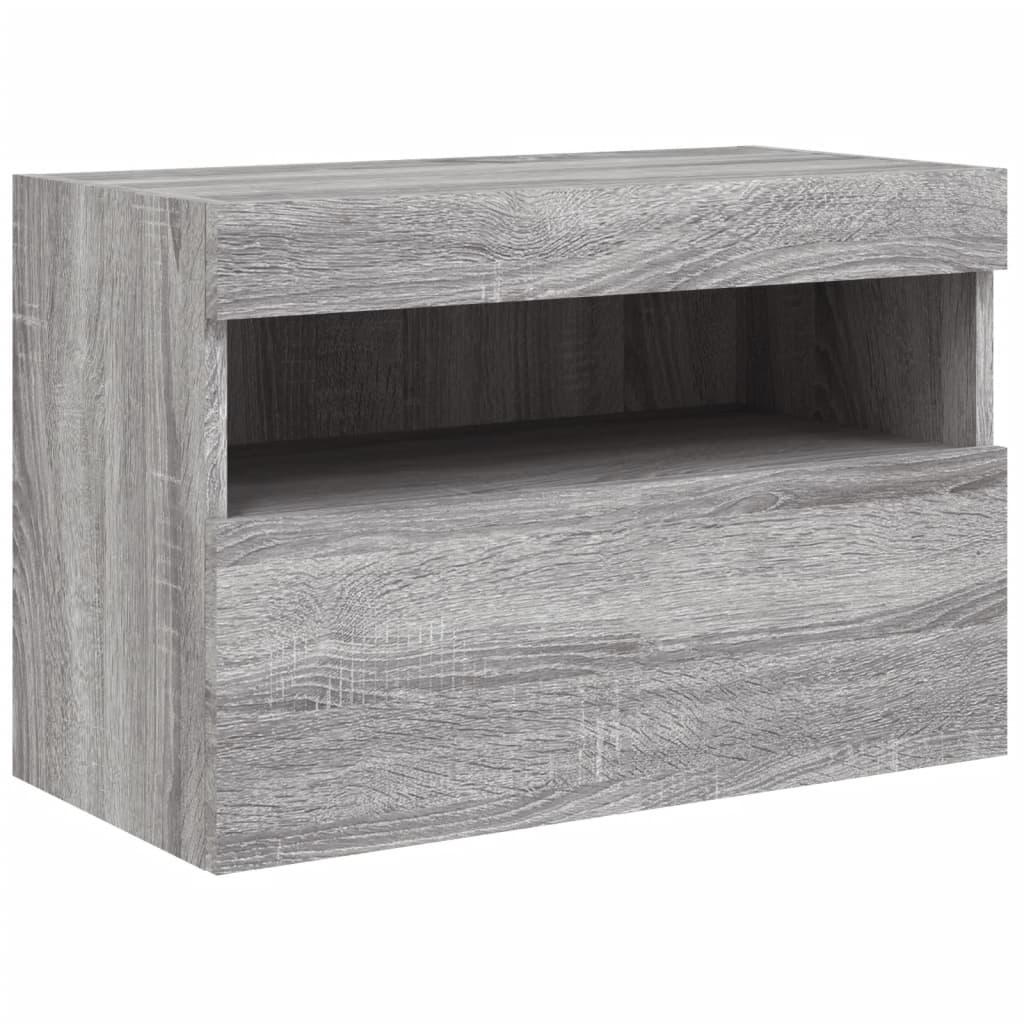 Nástěnná Tv Skříňka S Led Osvětlením Šedá Sonoma 60X30X40 Cm