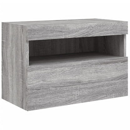 Nástěnná Tv Skříňka S Led Osvětlením Šedá Sonoma 60X30X40 Cm