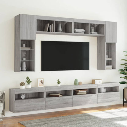Nástěnná Tv Skříňka S Led Osvětlením Šedá Sonoma 60X30X40 Cm