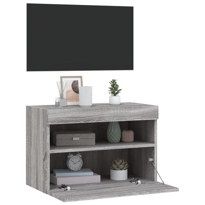 Nástěnná Tv Skříňka S Led Osvětlením Šedá Sonoma 60X30X40 Cm