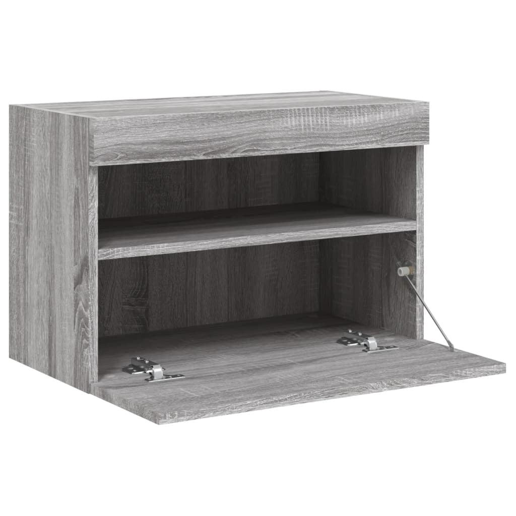 Nástěnná Tv Skříňka S Led Osvětlením Šedá Sonoma 60X30X40 Cm