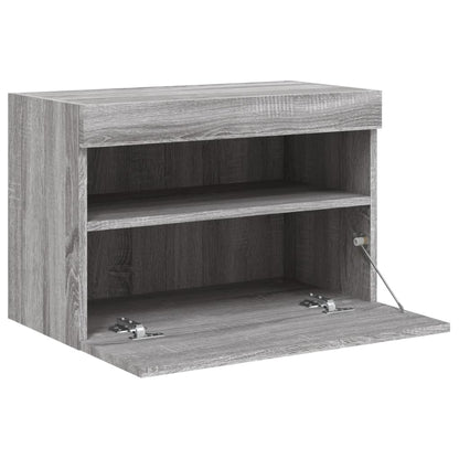 Nástěnná Tv Skříňka S Led Osvětlením Šedá Sonoma 60X30X40 Cm