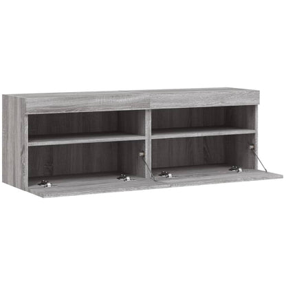 Nástěnné Tv Skříňky S Led 2 Ks Šedé Sonoma 60 X 30 X 40 Cm
