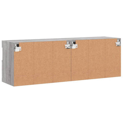 Nástěnné Tv Skříňky S Led 2 Ks Šedé Sonoma 60 X 30 X 40 Cm