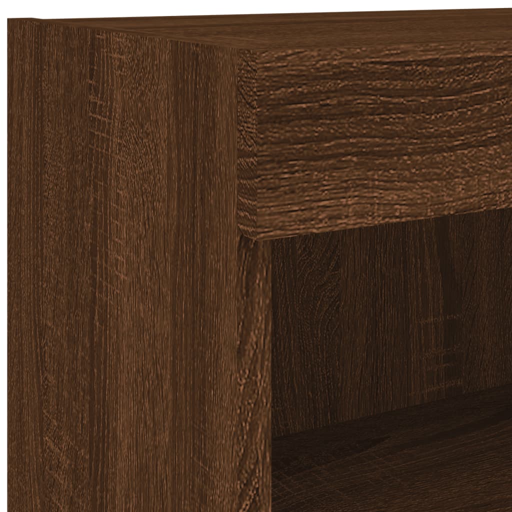 Nástěnná Tv Skříňka S Led Osvětlením Hnědý Dub 60 X 30 X 40 Cm