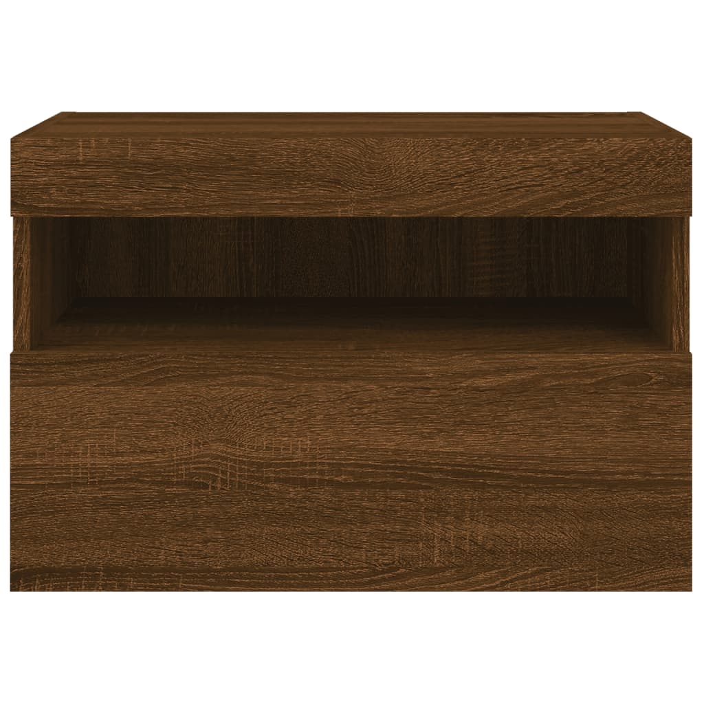 Nástěnná Tv Skříňka S Led Osvětlením Hnědý Dub 60 X 30 X 40 Cm