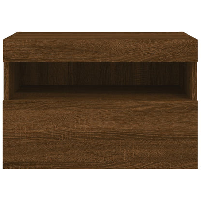Nástěnná Tv Skříňka S Led Osvětlením Hnědý Dub 60 X 30 X 40 Cm