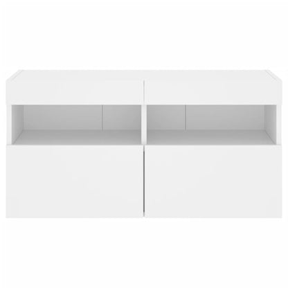 Nástěnná Tv Skříňka S Led Osvětlením Bílá 80 X 30 X 40 Cm
