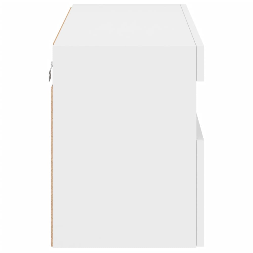 Nástěnná Tv Skříňka S Led Osvětlením Bílá 80 X 30 X 40 Cm