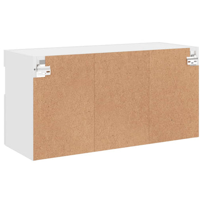 Nástěnná Tv Skříňka S Led Osvětlením Bílá 80 X 30 X 40 Cm